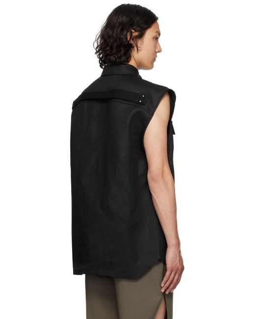 メンズ Rick Owens ブラック Hollywood Jumbo Sl オーバーシャツ Black