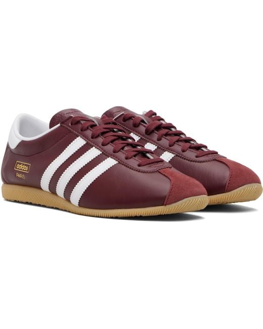 Adidas Originals Black Burgundy Paris Sneakers for men