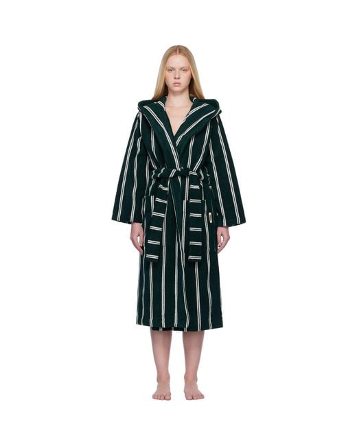 Tekla Black Terry Hooded Bathrobe