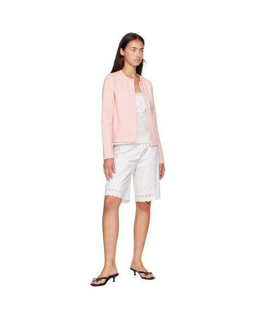 Sandy Liang White Pepita Shorts