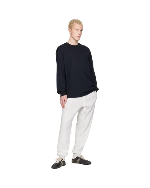 Skims Blue Heavyweight Cotton Relaxed Long Sleeve T-Shirt for men