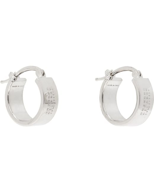 メンズ MM6 by Maison Martin Margiela ロゴ フープピアス Black