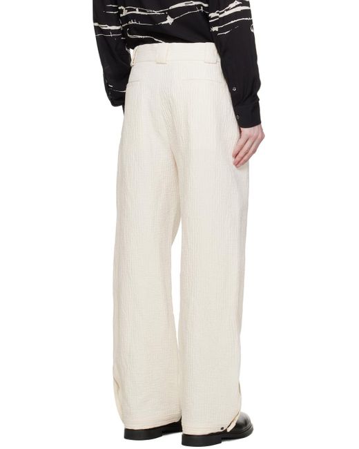 Pantalon blanc cassé à plis Emporio Armani pour homme en coloris Black