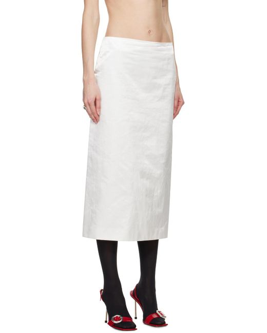 Sportmax White Cellula Maxi Skirt