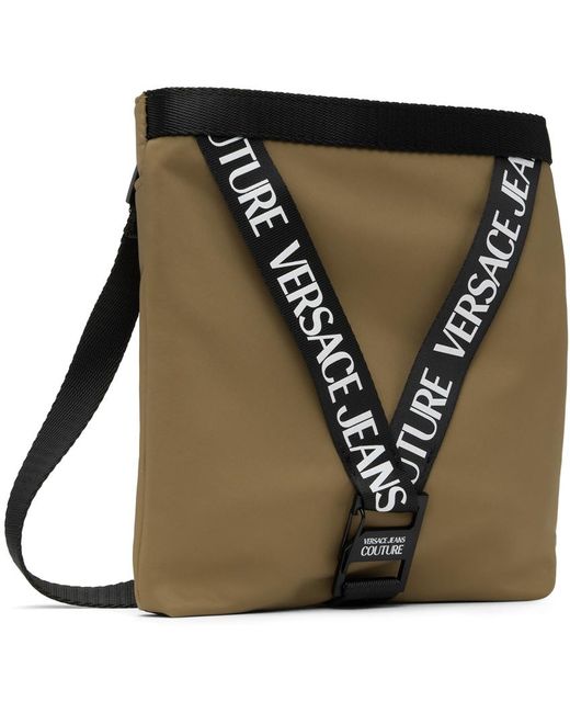 Versace Multicolor Tan V-Webbing Belt Bag for men