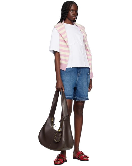 関送込【Ganni 】「バックルツーストラップ」サンダル Ganni レッド Feminine Buckle ツーストラップ サンダル