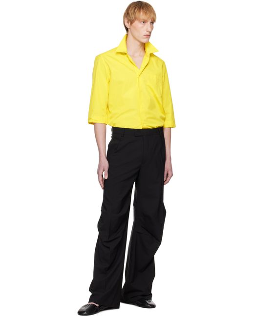 ALAINPAUL Black Knee Tailored Trousers for men