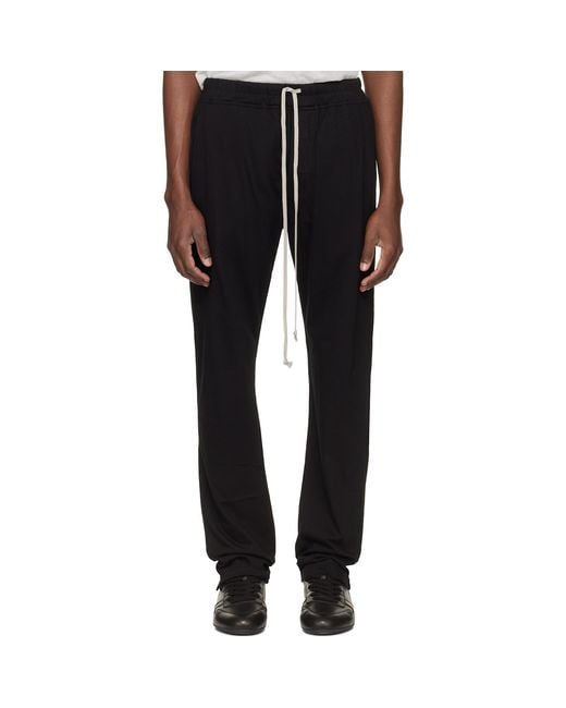 Rick Owens Black Temple Berlin Drawstring Sweatpants for men