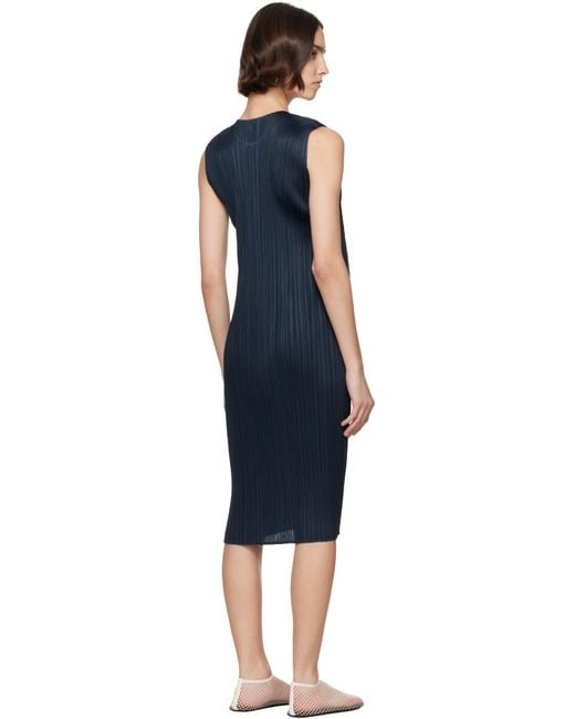 Pleats Please Issey Miyake Black Monthly Colors April Midi Dress