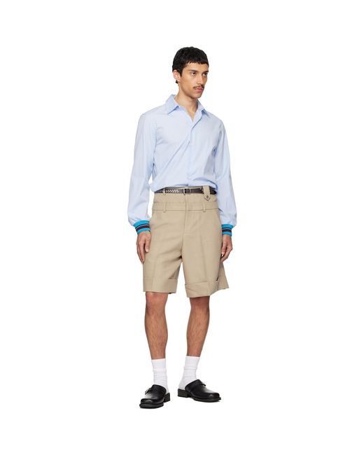 Egonlab Natural Double Waist Wool Shorts for men