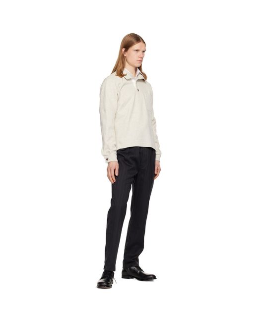 Tom Ford Black Cotton Silk Cashmere Half Button Sweatshirt for men