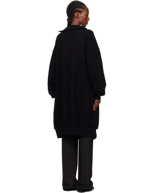 Yohji Yamamoto Black Jersey Twill Button D Cardigan