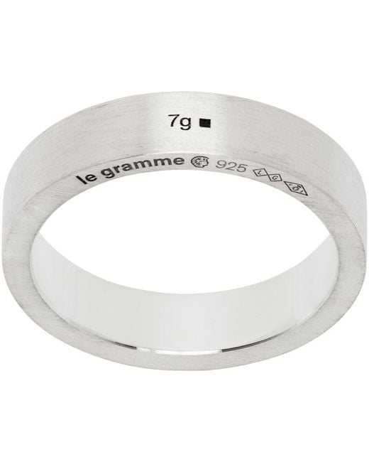 Le Gramme White 'la 7g' Ribbon Ring for men