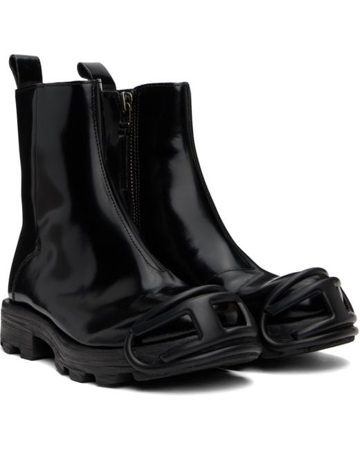 DIESEL Black D-Hammer Bt Zip D Boots for men