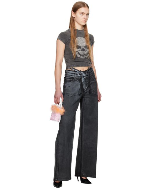 OTTOLINGER Black Double Fold Jeans