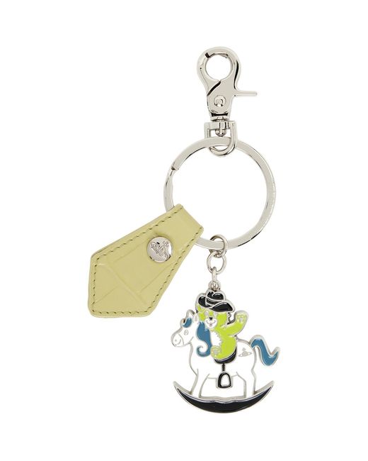 Vivienne Westwood White Rocking Horse Teddy Keychain