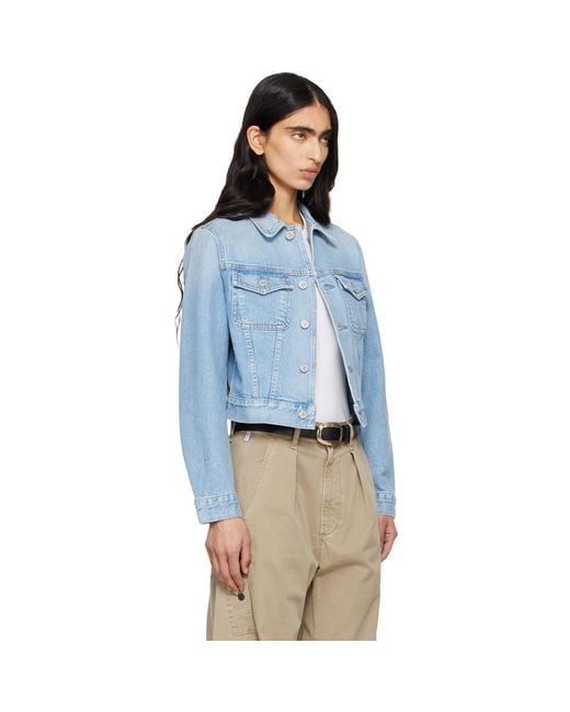 Citizens of Humanity Blue Charisse Shrunken Denim Jacket