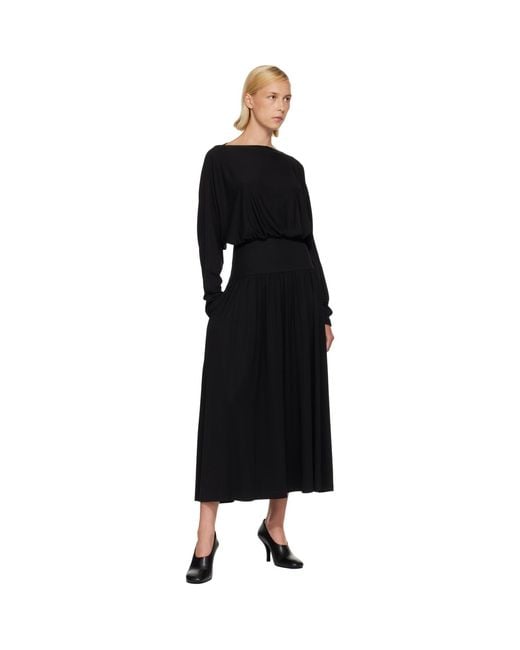 Totême  Black Boatneck Jersey Maxi Dress