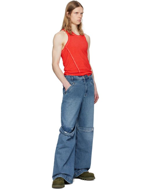 Spencer Badu Orange Organic Cotton Tank Top for men