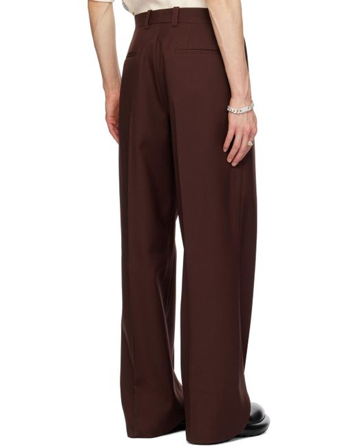 Pantalon brun à plis Jil Sander pour homme en coloris Brown