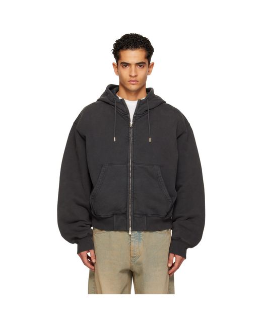 Hope Black Oversized Zip-Up Hoodie for men