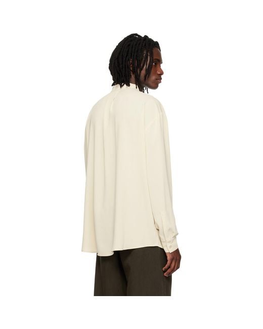 Entire studios Black Off- Mao Dart Shirt for men