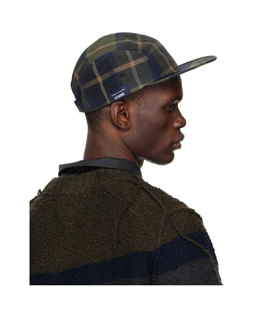 Comme des Garçons Black Khaki & Briefing Edition Check Cap for men