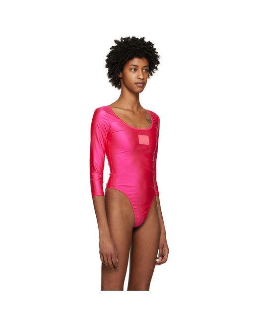 Versace Jeans Couture Red Pink Patch Bodysuit
