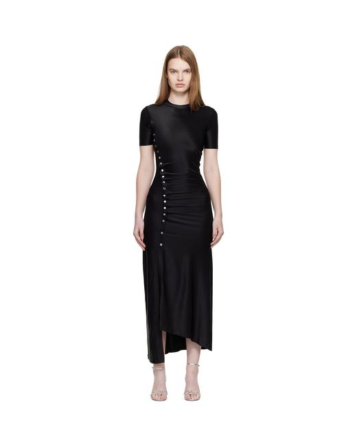 Rabanne Black Draped Midi Dress