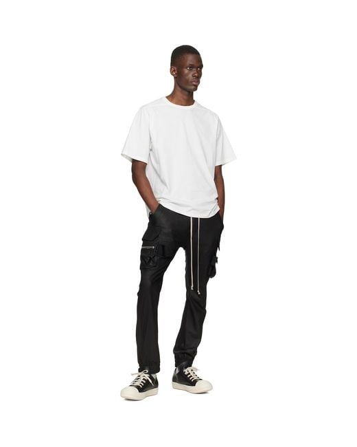 Rick Owens Black Temple Mastodon Leather Cargo Pants for men