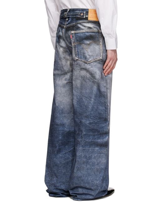 Junya Watanabe Blue Levi's Edition Inkjet W Name Berberjin Jeans for men