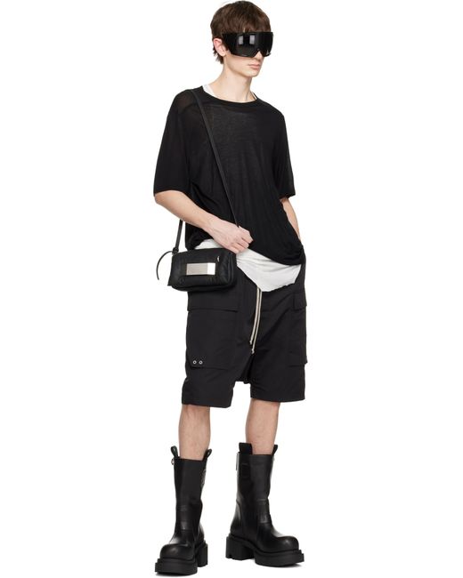 Rick Owens Black Hollywood Cargo Pods Shorts for men