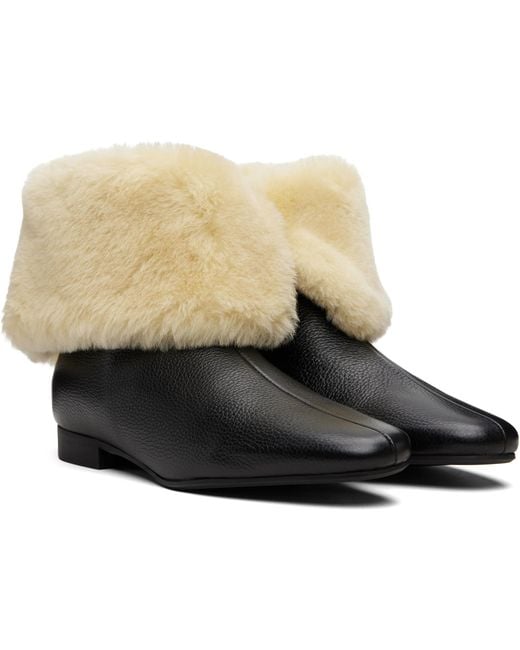 Totême  Black Downtown Shearling Boots