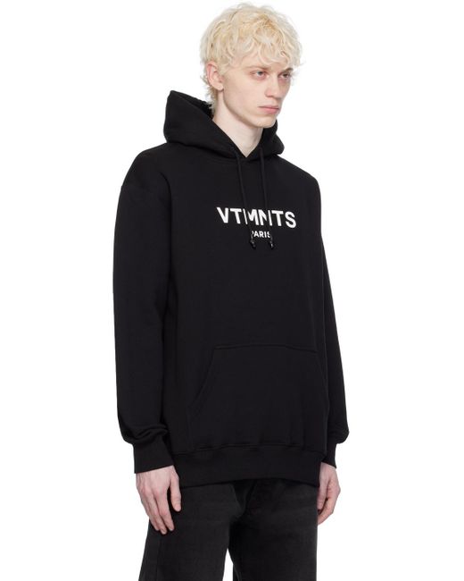 VTMNTS Black Printed Hoodie for men