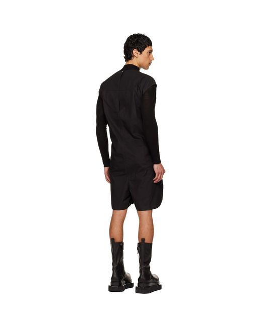 Rick Owens Black Temple Sl Short Jumpsuit for men