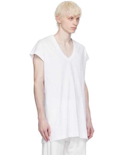 Dries Van Noten White V-neck T-shirt for men