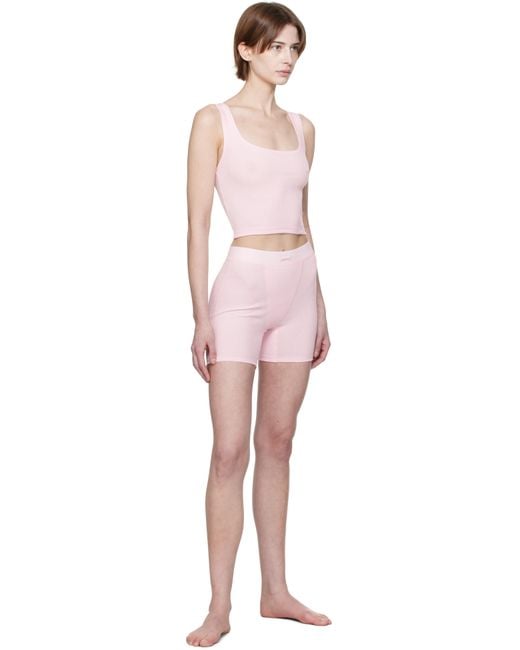 Skims ピンク Cotton Rib ボクサーショーツ Pink