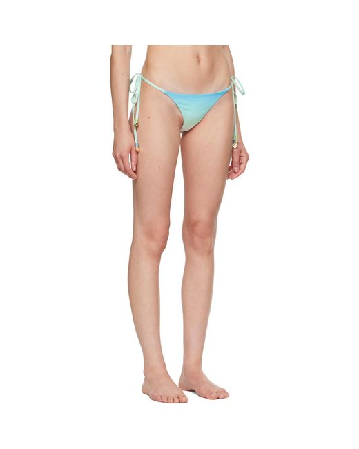 Casablanca Blue Gradient String Beaded Bikini Bottom