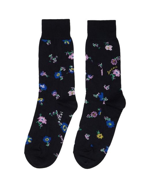 Sacai Black Floral Socks