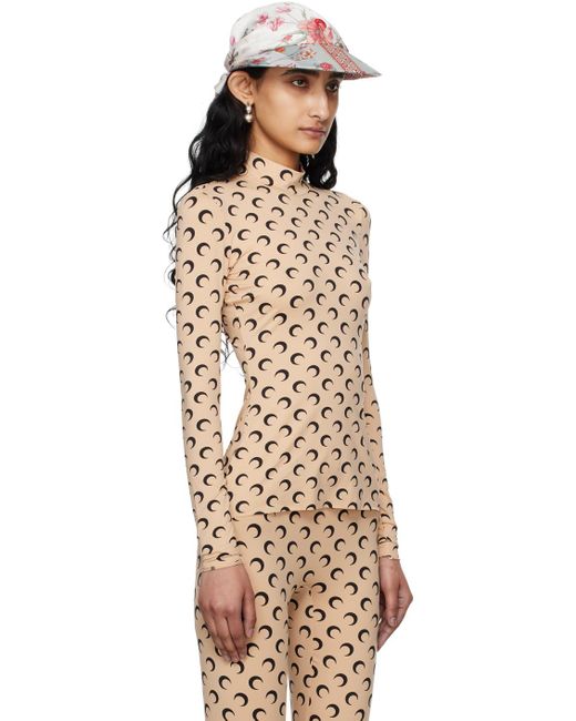 MARINE SERRE タートルネック 長袖 ベージュ