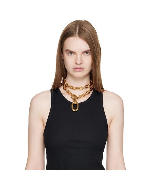 Rabanne Metallic Double Xl Link Necklace