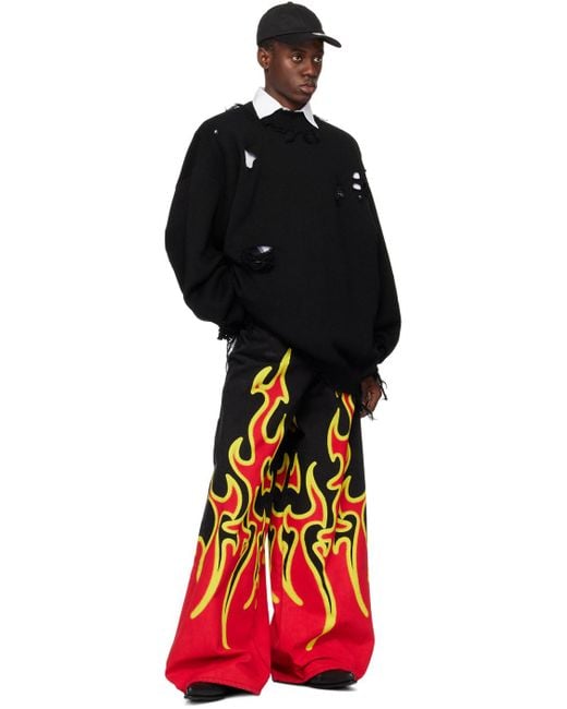 Vetements Fire Big Shape Jeans in Red for Men | Lyst UK