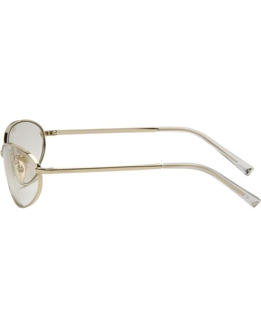 Prada Black Metal Oval Sunglasses