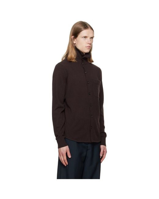 Dries Van Noten Black Collar Cashmere Cardigan for men