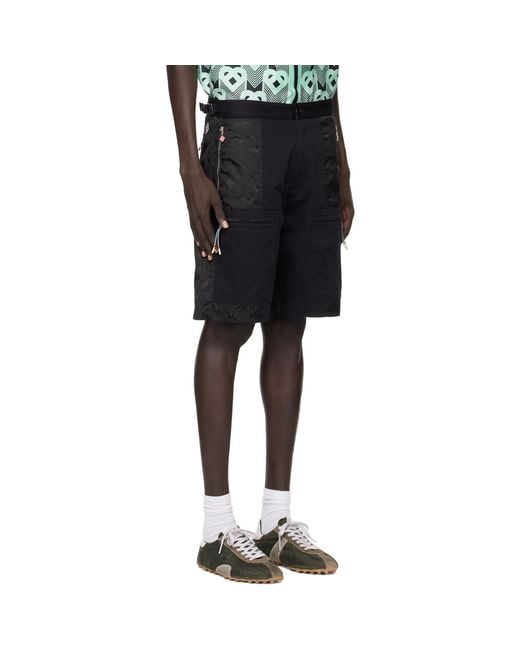Casablanca Black Nylon Mountain Camo Cargo Shorts for men