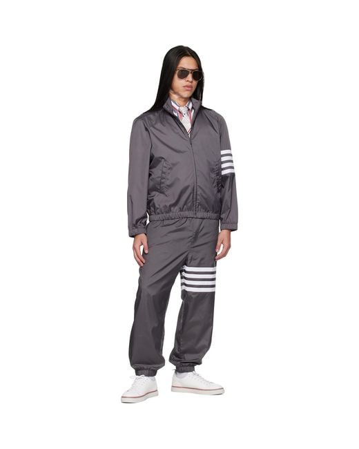Thom Browne Purple Shiny Ripstop Raglan-Bar Track Jacket for men