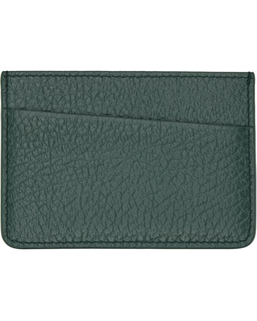 Maison Margiela Green Four Stitches Card Holder for men