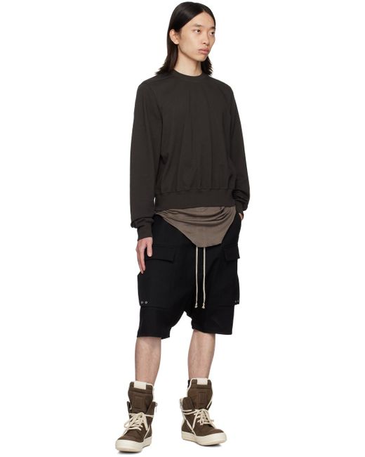 メンズ Rick Owens ブラウン&オフホワイト Porterville Geobasket スニーカー Brown