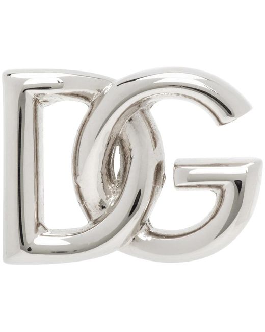 Dolce & Gabbana Metallic Dg Logo Stud Single Earring for men