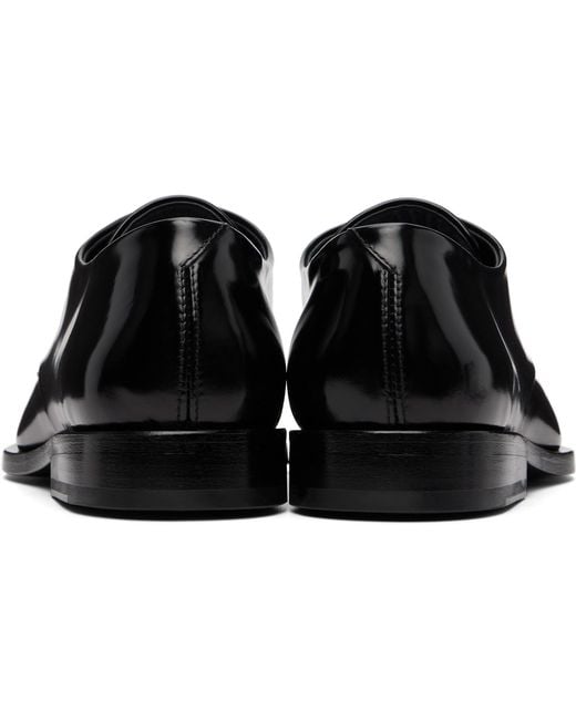 AMI Black Calfskin Leather Derbys for men